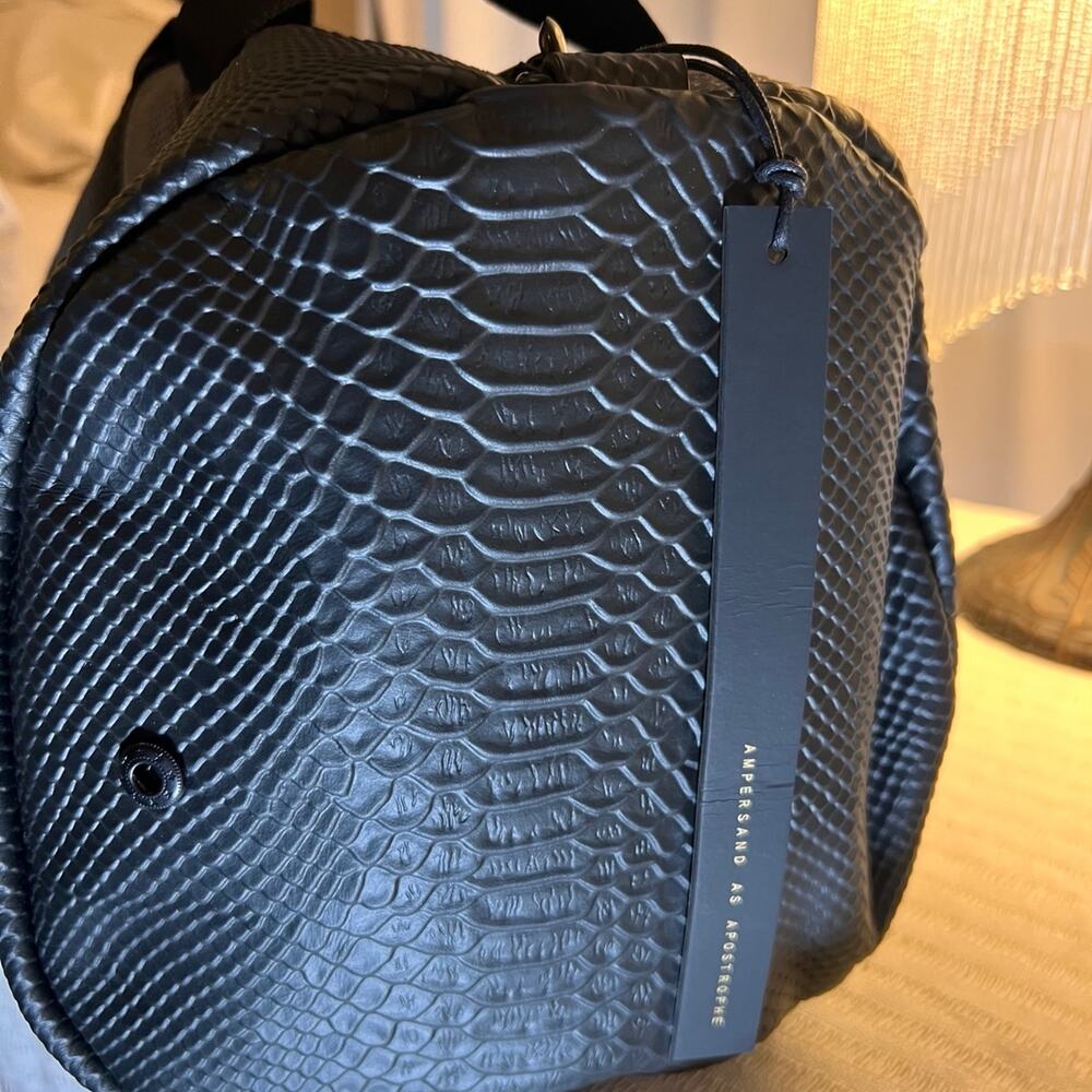 Weekend genuine leather duffel bag python style N… - image 3